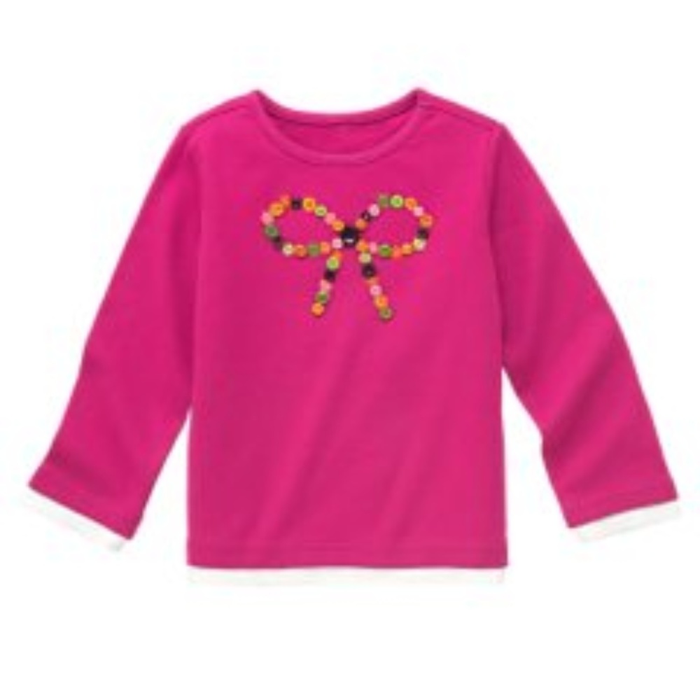 Gymboree All About Buttons Magenta Button Top 5
